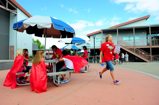 Silverado Middle School students work together during the Where Everybody Belongs, or WEB, orientation meant to help incoming sixth-graders transition into middle school with the help of knowledgeable eighth-graders.
